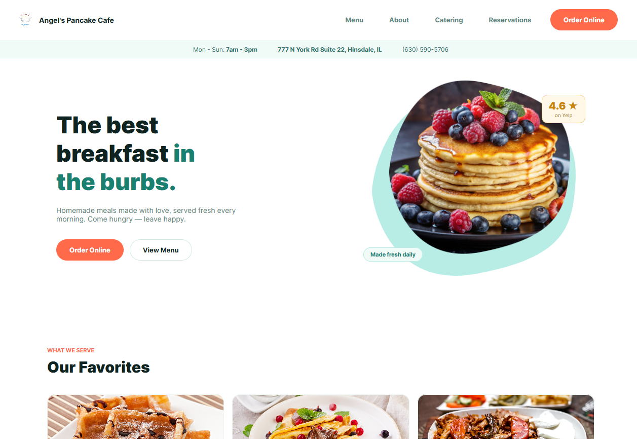 Angel's Pancake Cafe Website